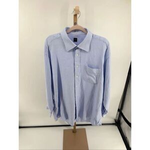 Ike Behar Blue Button Down Dress Shirt Size 17.5/33